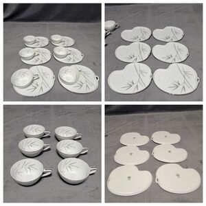 Vintage Noritake Bambina #5791 Porcelain MCM 12-Piece Snack Plates and Cups